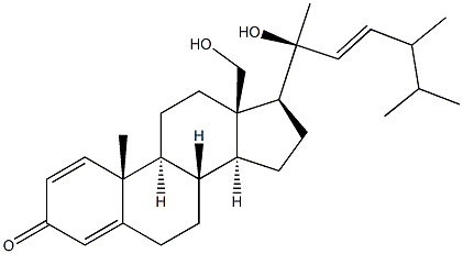 (20S,22E)-24-Methyl-18,20-dihydroxycholesta-1,4,22-trien-3-one Struktur