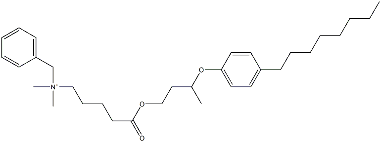 N,N-Dimethyl-N-benzyl-N-[4-[[3-(4-octylphenyloxy)butyl]oxycarbonyl]butyl]aminium Struktur