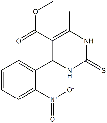 2-Thioxo-4-(2-nitrophenyl)-6-methyl-1,2,3,4-tetrahydropyrimidine-5-carboxylic acid methyl ester Struktur