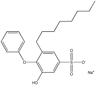 6-Hydroxy-2-octyl[oxybisbenzene]-4-sulfonic acid sodium salt Struktur