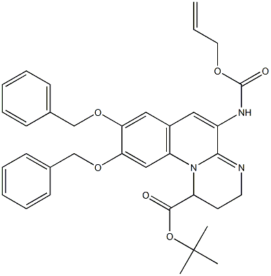 5-(Allyloxycarbonyl)amino-2,3-dihydro-8,9-bis(benzyloxy)-1H-pyrimido[1,2-a]quinoline-1-carboxylic acid tert-butyl ester Struktur