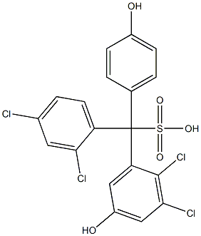 (2,4-Dichlorophenyl)(2,3-dichloro-5-hydroxyphenyl)(4-hydroxyphenyl)methanesulfonic acid Struktur