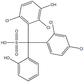 (2,4-Dichlorophenyl)(2,6-dichloro-3-hydroxyphenyl)(2-hydroxyphenyl)methanesulfonic acid Struktur