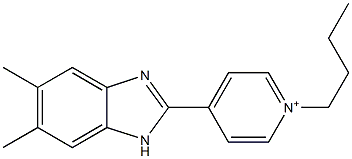 1-Butyl-4-(5,6-dimethyl-1H-benzimidazol-2-yl)pyridinium Struktur