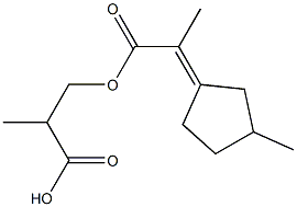 2-Methylpropane-1,3-diyl 1-[(2Z)-2-methyl-2-butenoate]3-isobutyrate Struktur