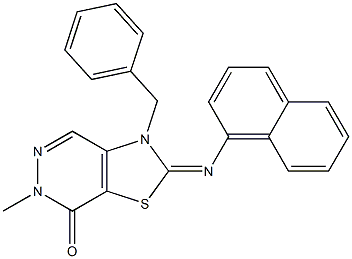 2-(1-Naphtylimino)-3-benzyl-2,3-dihydro-6-methylthiazolo[4,5-d]pyridazin-7(6H)-one Struktur