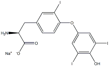 (S)-2-Amino-3-[4-(4-hydroxy-3,5-diiodophenoxy)-3-iodophenyl]propanoic acid sodium salt Struktur