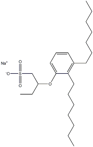 2-(2,3-Diheptylphenoxy)butane-1-sulfonic acid sodium salt Struktur