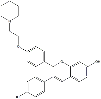 2-[4-(2-Piperidinoethoxy)phenyl]-3-(4-hydroxyphenyl)-2H-1-benzopyran-7-ol Struktur