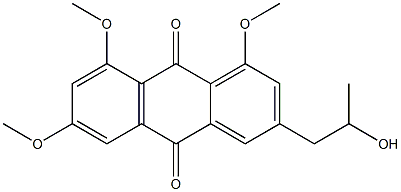 1-Methoxy-3-(2-hydroxypropyl)-6-methoxy-8-methoxy-9,10-anthraquinone Struktur