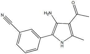 m-(4-Acetyl-3-amino-5-methyl-1H-pyrrol-2-yl)benzonitrile Struktur