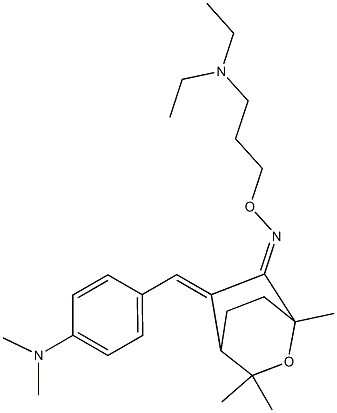 5-[4-(Dimethylamino)benzylidene]-1,3,3-trimethyl-2-oxabicyclo[2.2.2]octan-6-one O-[3-(diethylamino)propyl]oxime Struktur