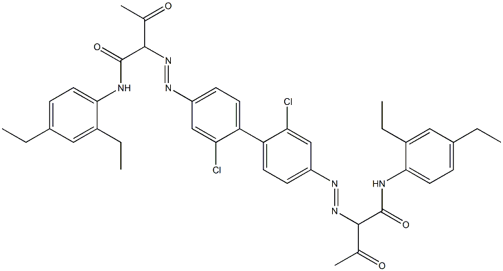 4,4'-Bis[[1-(2,4-diethylphenylamino)-1,3-dioxobutan-2-yl]azo]-2,2'-dichloro-1,1'-biphenyl Struktur