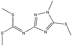 (2-Methyl-3-methylthio-2H-1,2,4-triazol-5-yl)imidodithiocarbonic acid dimethyl ester Struktur