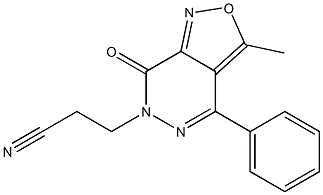 3-Methyl-4-phenyl-6-(2-cyanoethyl)isoxazolo[3,4-d]pyridazin-7(6H)-one Struktur