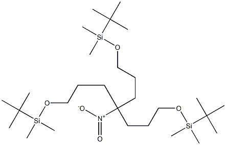 4-Nitro-4-[3-(tert-butyldimethylsilyloxy)propyl]-1,7-bis(tert-butyldimethylsilyloxy)heptane Struktur