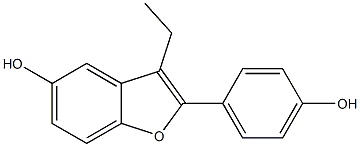 2-(4-Hydroxyphenyl)-3-ethylbenzofuran-5-ol Struktur