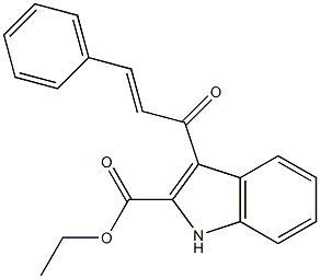 3-[(E)-3-Phenylacryloyl]-1H-indole-2-carboxylic acid ethyl ester Struktur