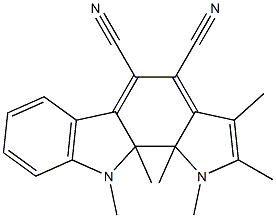 1,10,10a,10b-Tetrahydro-1,2,3,10,10a,10b-hexamethylpyrrolo[2,3-a]carbazole-4,5-dicarbonitrile Struktur