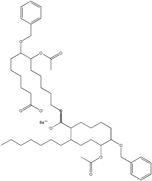 Bis(7-benzyloxy-8-acetyloxystearic acid)barium salt Struktur