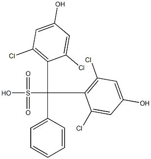 Bis(2,6-dichloro-4-hydroxyphenyl)phenylmethanesulfonic acid Struktur