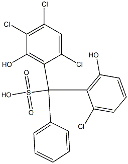 (2-Chloro-6-hydroxyphenyl)(2,4,5-trichloro-6-hydroxyphenyl)phenylmethanesulfonic acid Struktur