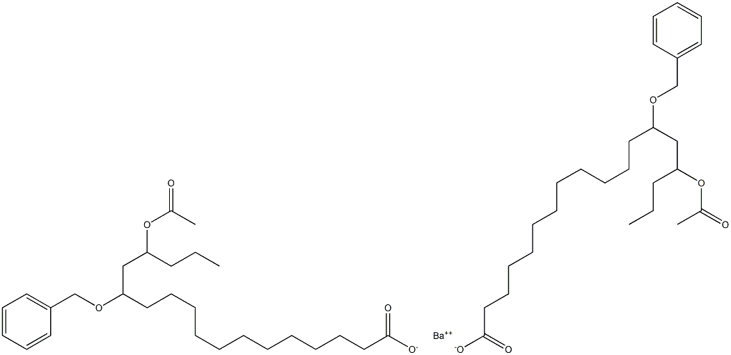 Bis(13-benzyloxy-15-acetyloxystearic acid)barium salt Struktur