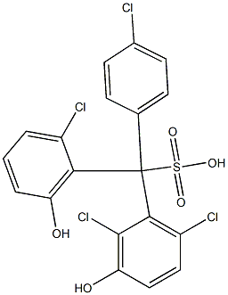 (4-Chlorophenyl)(2-chloro-6-hydroxyphenyl)(2,6-dichloro-3-hydroxyphenyl)methanesulfonic acid Struktur