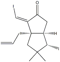 (1R,5R,6S)-6-Iodo-2-(iodomethylene)-7,7-dimethyl-1-(2-propenyl)bicyclo[3.3.0]octan-3-one Struktur