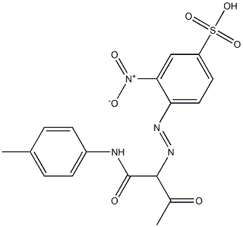 4-[1-[N-(p-Tolyl)carbamoyl]-2-oxopropylazo]-3-nitrobenzenesulfonic acid Struktur