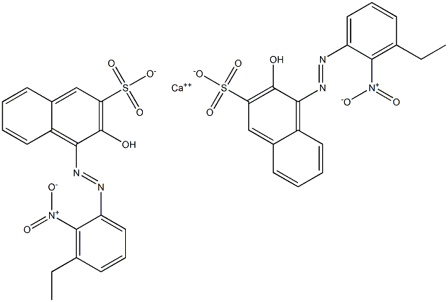 Bis[1-[(3-ethyl-2-nitrophenyl)azo]-2-hydroxy-3-naphthalenesulfonic acid]calcium salt Struktur