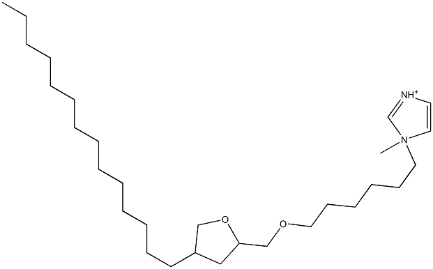 1-[6-((Tetrahydro-4-tetradecylfuran)-2-ylmethoxy)hexyl]-1-methylimidazolium Struktur