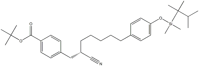 4-[(S)-2-Cyano-7-[4-[[dimethyl(1,1,2-trimethylpropyl)silyl]oxy]phenyl]heptyl]benzoic acid tert-butyl ester Struktur