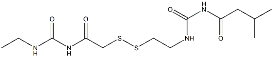 1-(3-Methylbutyryl)-3-[2-[[(3-ethylureido)carbonylmethyl]dithio]ethyl]urea Struktur