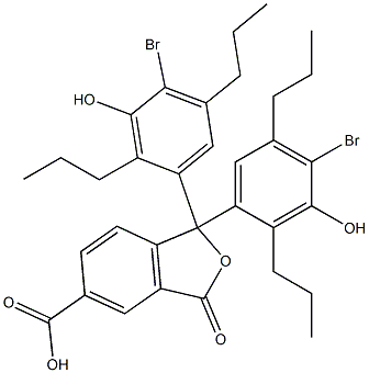 1,1-Bis(4-bromo-3-hydroxy-2,5-dipropylphenyl)-1,3-dihydro-3-oxoisobenzofuran-5-carboxylic acid Struktur