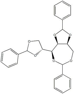 1-O,2-O:3-O,6-O:4-O,5-O-Tribenzylidene-L-glucitol Struktur