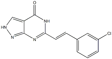 6-(m-Chlorostyryl)-2H-pyrazolo[3,4-d]pyrimidin-4(5H)-one Struktur