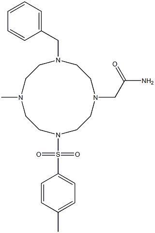 N-Benzyl-N-methyl-4-(4-methylphenylsulfonyl)-1,4,7,10-tetraazacyclododecane-1-acetamide Struktur