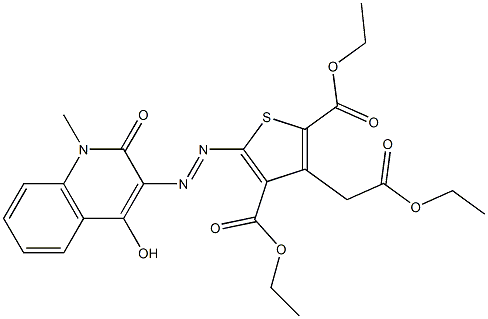 5-[[(1,2-Dihydro-4-hydroxy-1-methyl-2-oxoquinolin)-3-yl]azo]-2,4-bis(ethoxycarbonyl)-3-thiopheneacetic acid ethyl ester Struktur