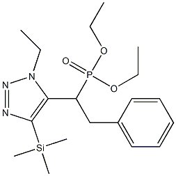 1-Ethyl-4-(trimethylsilyl)-5-(1-(diethoxyphosphinyl)2-phenylethyl)-1H-1,2,3-triazole Struktur