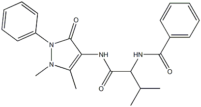 N-[1-(Antipyrinylcarbamoyl)-2-methylpropyl]benzamide Struktur