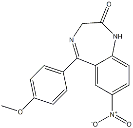 7-Nitro-1,3-dihydro-5-(4-methoxyphenyl)-2H-1,4-benzodiazepin-2-one Struktur