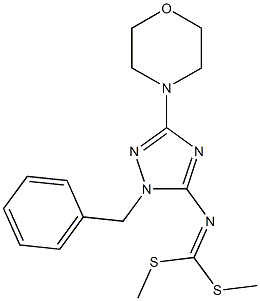 (1-Benzyl-3-morpholino-1H-1,2,4-triazol-5-yl)imidodithiocarbonic acid dimethyl ester Struktur