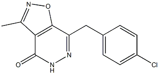 3-Methyl-7-(4-chlorobenzyl)isoxazolo[4,5-d]pyridazin-4(5H)-one Struktur