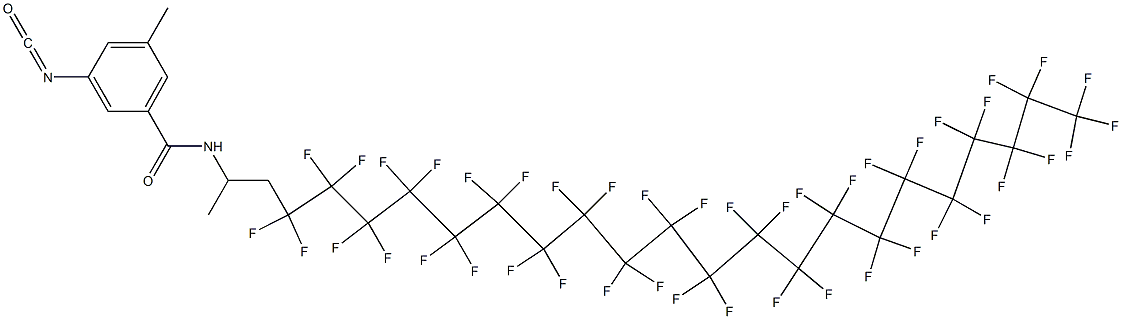 3-Isocyanato-5-methyl-N-[2-(tritetracontafluorohenicosyl)-1-methylethyl]benzamide Struktur