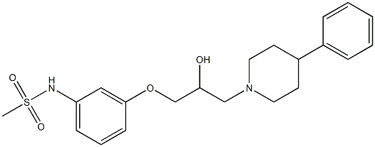 N-[3-[2-Hydroxy-3-(4-phenyl-1-piperidinyl)propyloxy]phenyl]methanesulfonamide Struktur