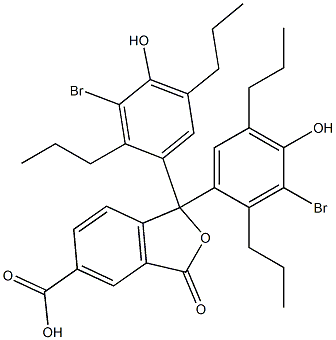 1,1-Bis(3-bromo-4-hydroxy-2,5-dipropylphenyl)-1,3-dihydro-3-oxoisobenzofuran-5-carboxylic acid Struktur