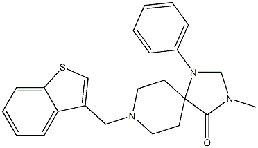 8-(Benzo[b]thiophen-3-ylmethyl)-3-methyl-1-phenyl-1,3,8-triazaspiro[4.5]decan-4-one Struktur