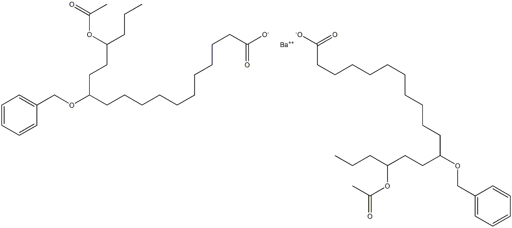 Bis(12-benzyloxy-15-acetyloxystearic acid)barium salt Struktur