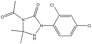 1-(2,4-Dichlorophenyl)-3,3-dimethyl-4-acetyl-1,2,4-triazolidin-5-one Struktur